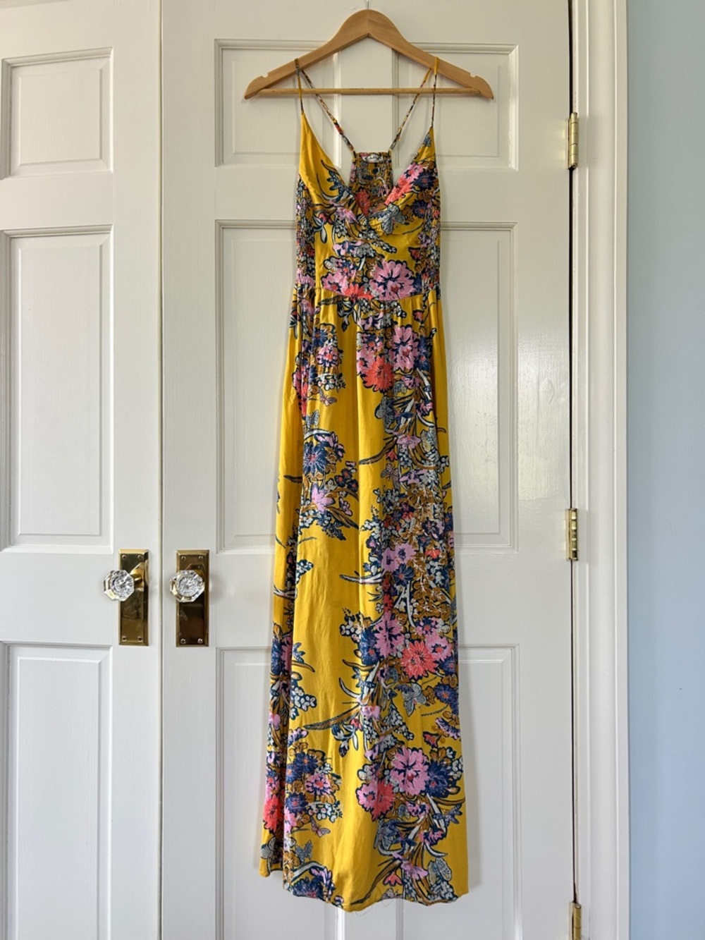 Free People Yellow Floral Maxi Dress